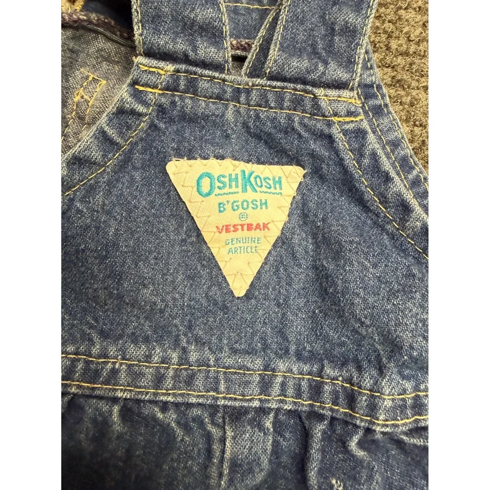 Vintage OshKosh Bgosh Vestbak Denim Shortalls Medium Wash Blue Cotton Girls 4T